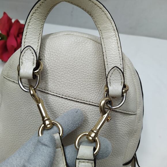 Coach Andi Mini Cream White Pebble Leather Top Handle Zipper Backpack main image 13